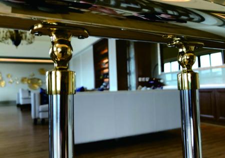 Stainless Steel Round Tube ornament Titanium coating accessories that change people’s  stereotype of stainless steel material railing.  Here the railing not just for safety but also bring the feeling of luxury.